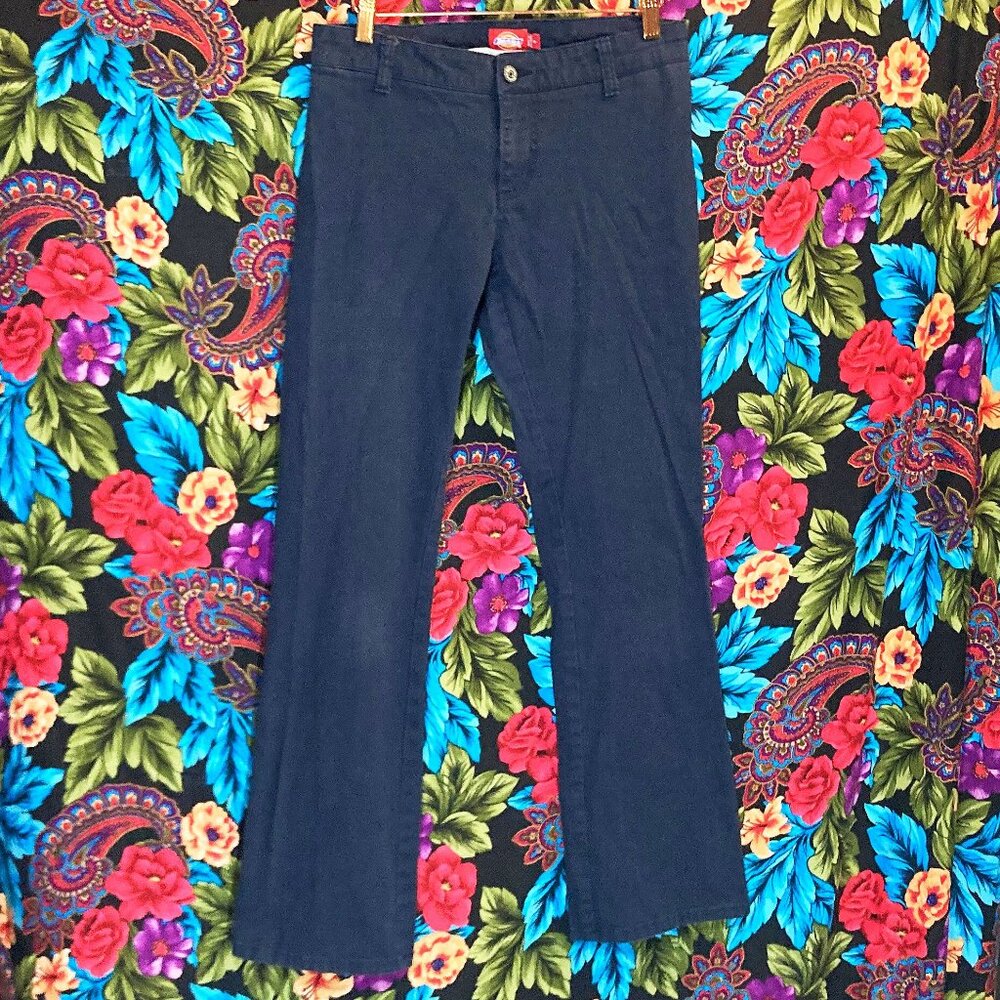 WOMEN'S DICKIES PANTS WOMENS SIZE 5 NAVY BLUE